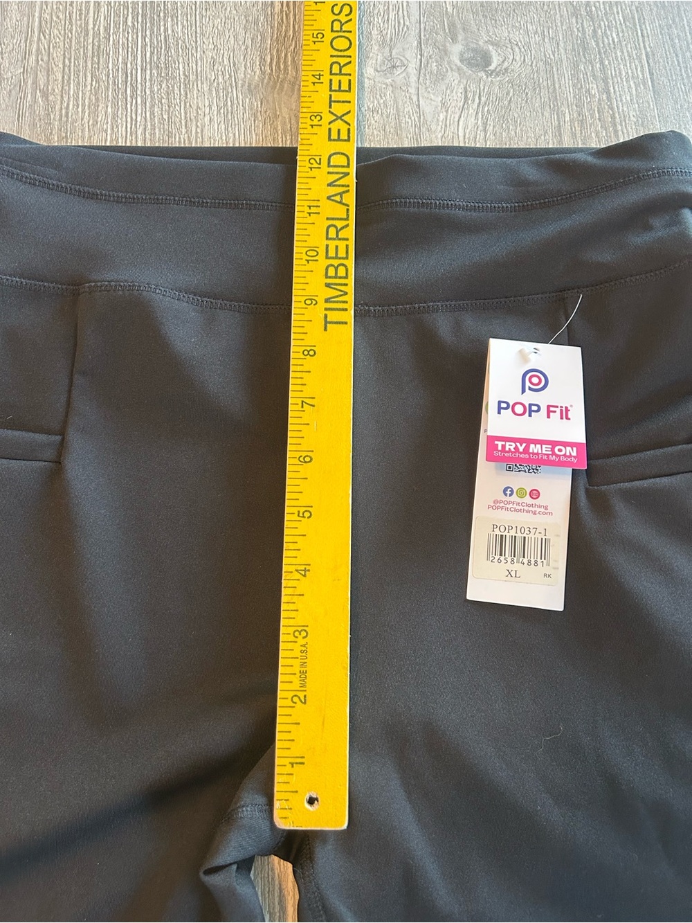 Pop Fit Women High Waisted Cropped Leggings Black XL Pockets Athleisure Gym New. - Picture 13 of 14